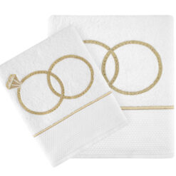 מגבות חתן כלה טבעות שמפנייה