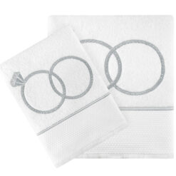 מגבות חתן כלה טבעות כסף