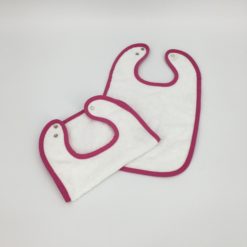 סינר לתינוק לבן/ ורוד